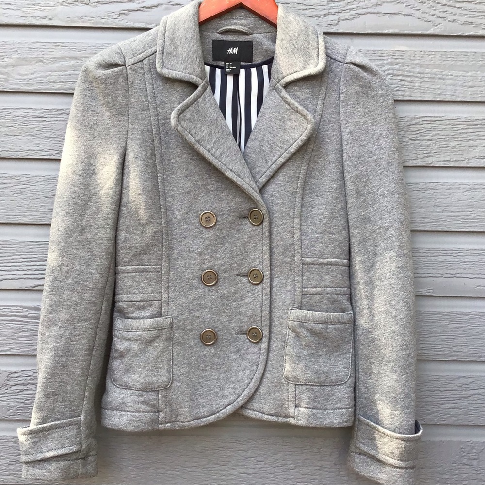 H&M lined double breasted pea-coat like new size 4